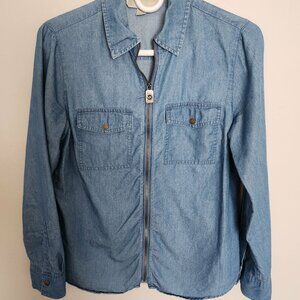 Michael Kors Women's Size SP Long Sleeve Shirt Shirt with Pockets & Front Zipper